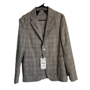 Zara NWT Plaid Relaxed Fit Woman’s Small  Blazer